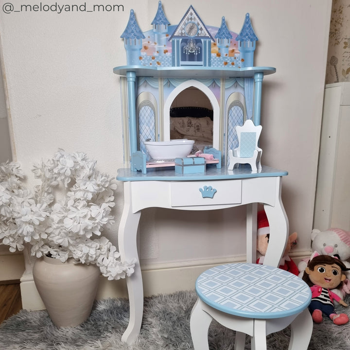 Castel Rool Vanity Fantasy Fields Kids Dreamland Castle Vanity Set with Chair and Accesso ...