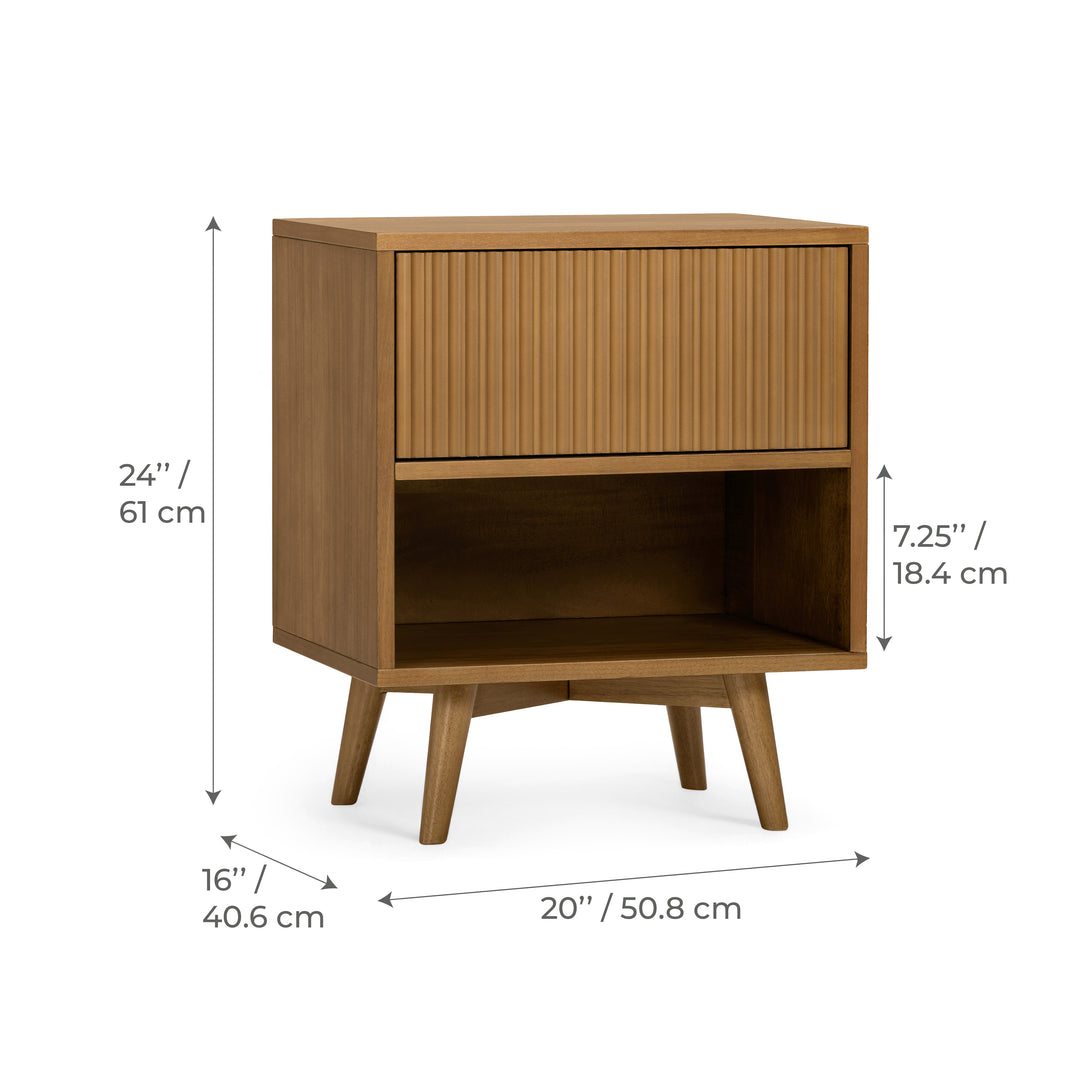 Tremolo 20'' Wide Wooden 1-Drawer Nightstand with Open Storage by Teamson  Home