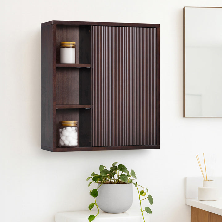 Tremolo 22'' Wide Wooden 1-Door Wall Cabinet with Open Storage by Teamson Home