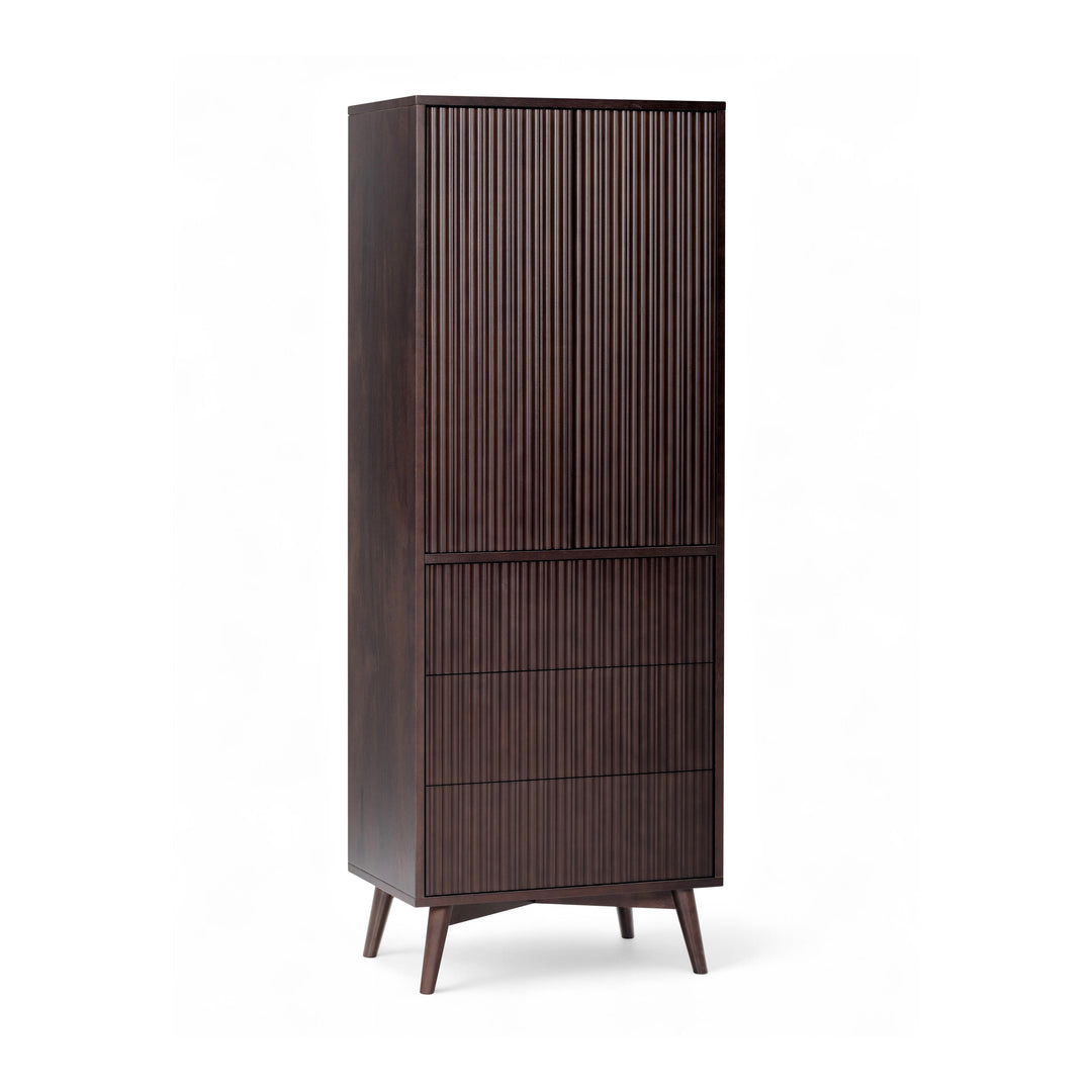 Tremolo 24'' Wide Wooden Linen Cabinet with 2 Doors & 3 Drawers by Teamson Home