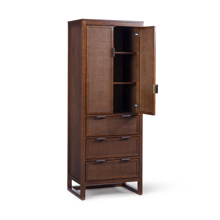 Hatteras 24'' Wide Wood Linen Cabinet with Drawers and Shelved Compartments by Teamson Home