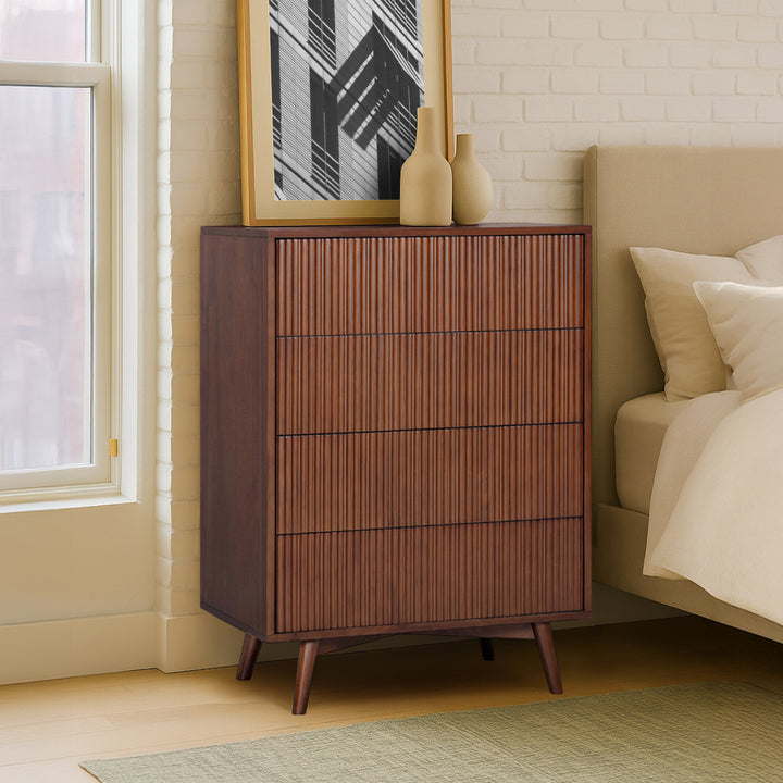 Tremolo 30'' Wide Wooden 4-Drawer Dresser with Fluted Fronts by Teamson Home