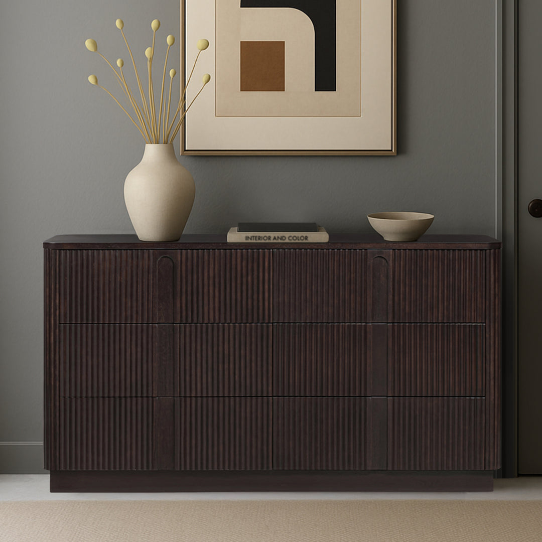 Potomac 55'' W Solid Wood Frame Dresser with 6 Push to Open Drawers