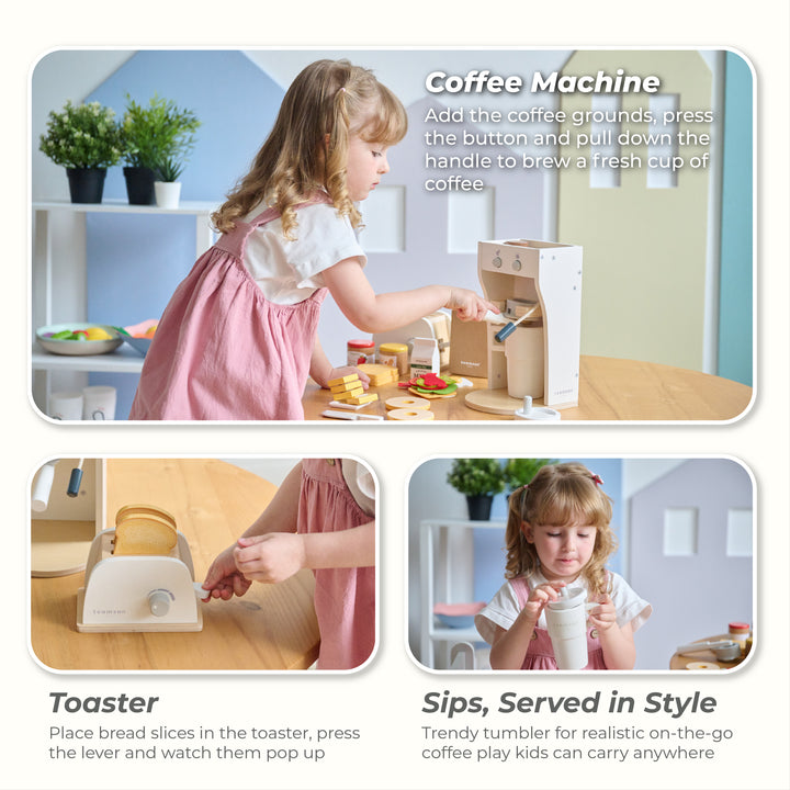 Heathy Breakfast To Go with 27 Accessories, White - Little Chef Santa Barbara by Teamson Kids