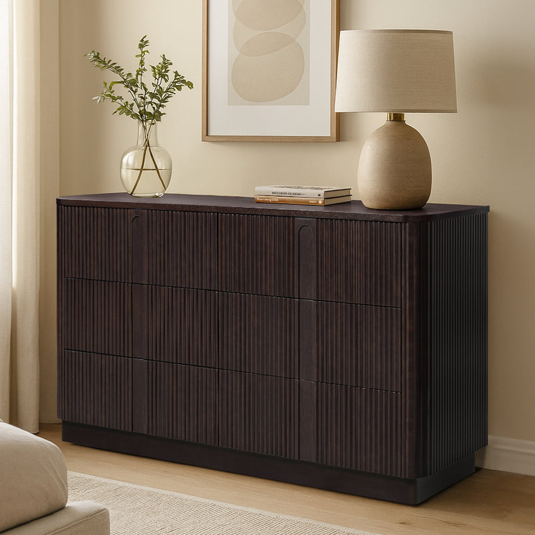 Potomac 55'' W Solid Wood Frame Dresser with 6 Push to Open Drawers