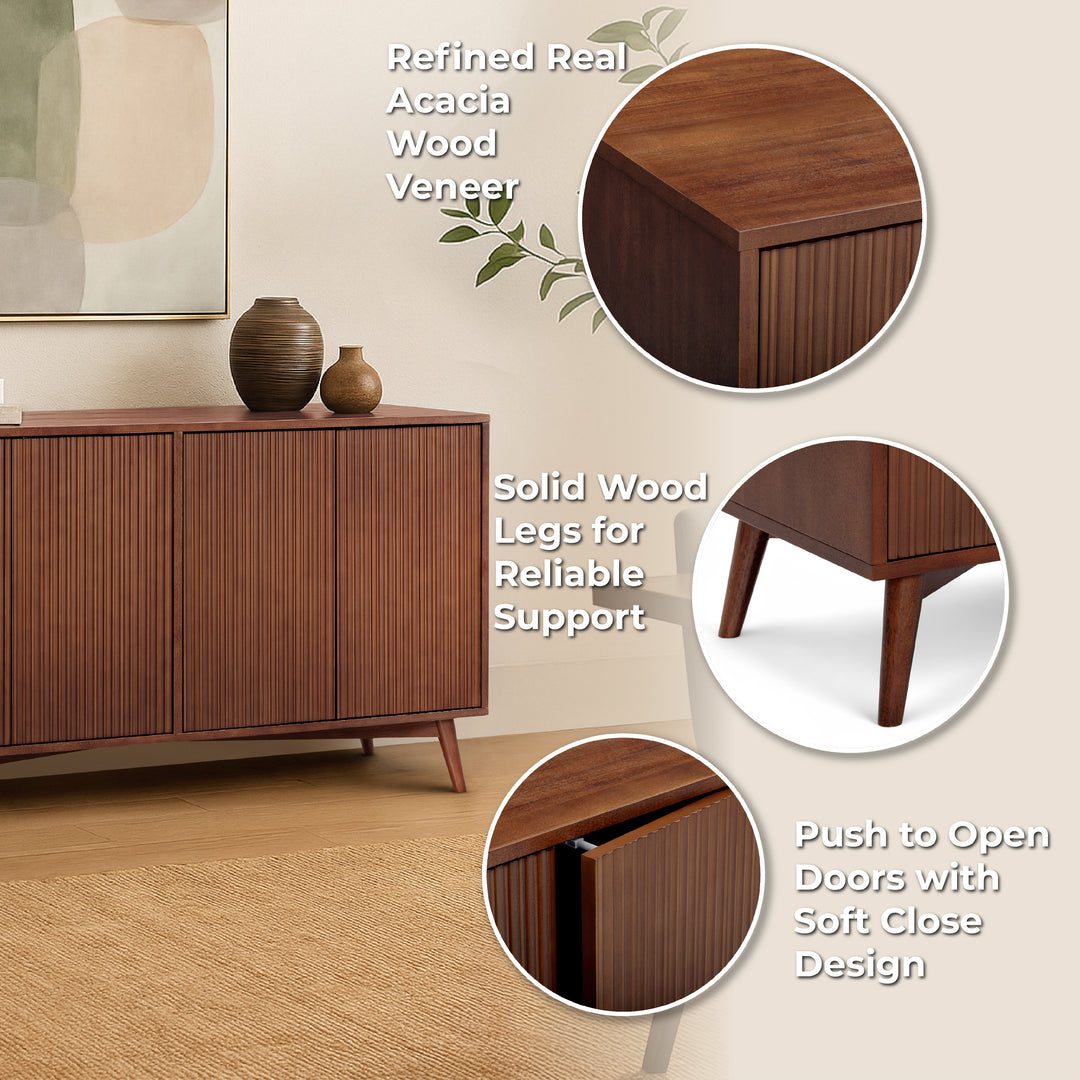 Tremolo 55'' Wide Wooden Sideboard with 4 Doors by Teamson Home
