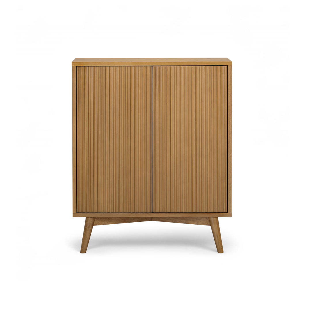 Tremolo 28'' Wide Mixed Woods Accent Cabinet with Fluted Fronts by Teamson Home