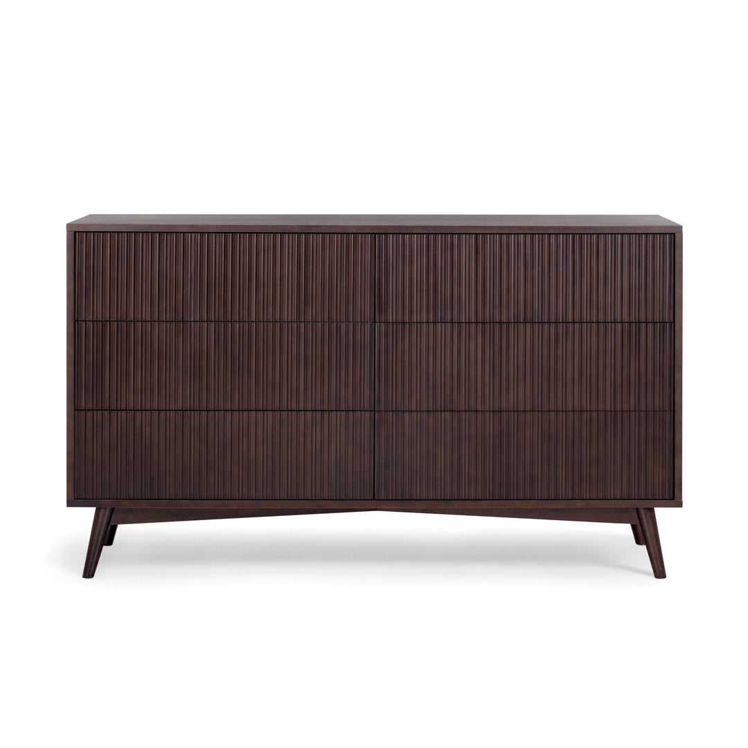Tremolo 30'' Wide Wooden 6-Drawer Horizontal Dresser with Fluted Fronts by Teamson Home