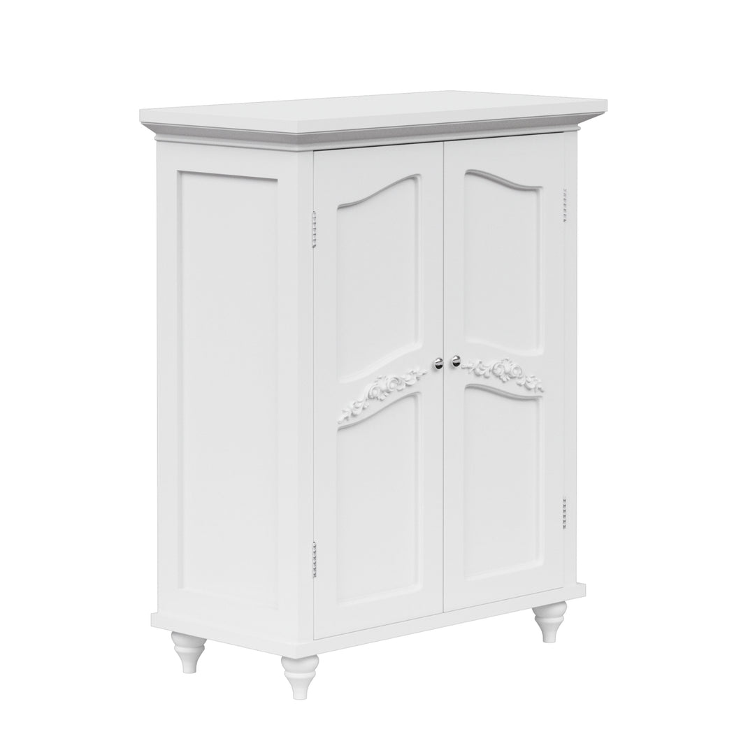 Teamson Home Versailles Floor Cabinet with 2 Shelves, White