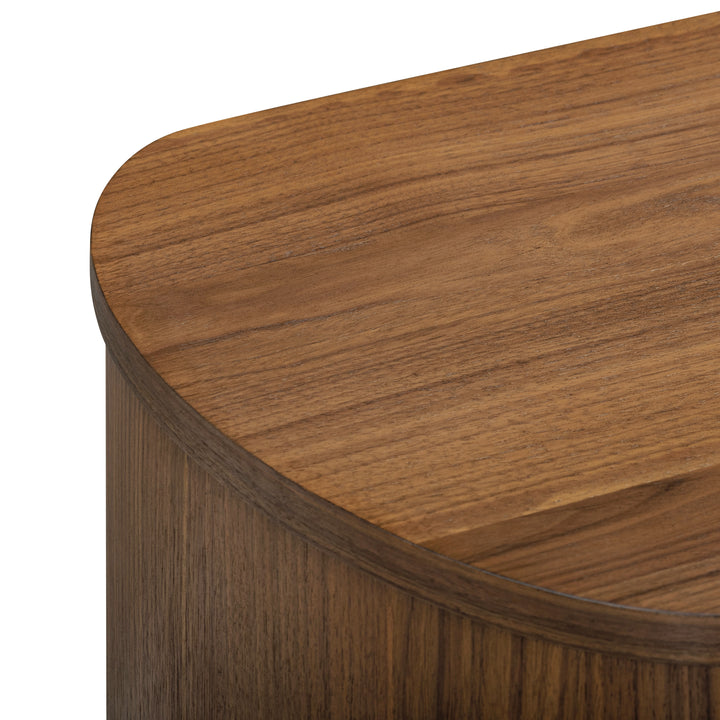 Seneca 23.5” W Walnut Veneer 2-Drawer Nightstand Bedside Storage with Metal Base by Teamson Home