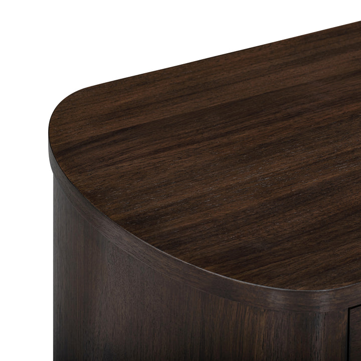 Seneca 23.5” W Walnut Veneer 2-Drawer Nightstand Bedside Storage with Metal Base by Teamson Home