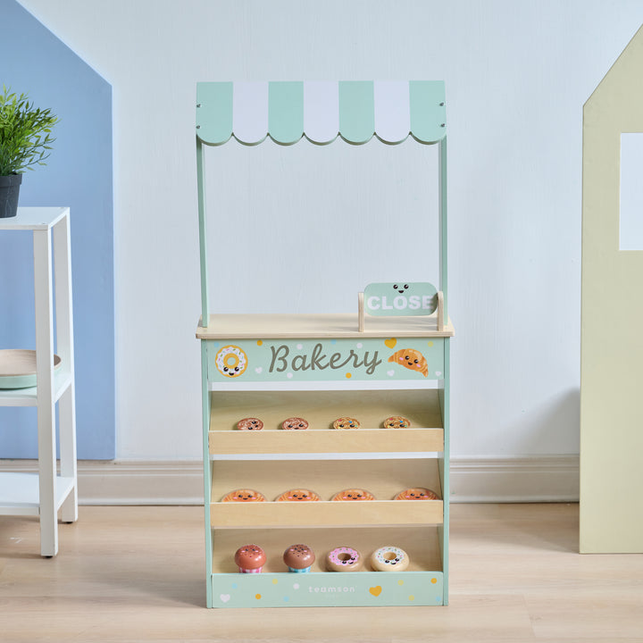 Wooden Bakery Shop with 12 Accessories, Mint -  Jolly Pals by Teamson Kids