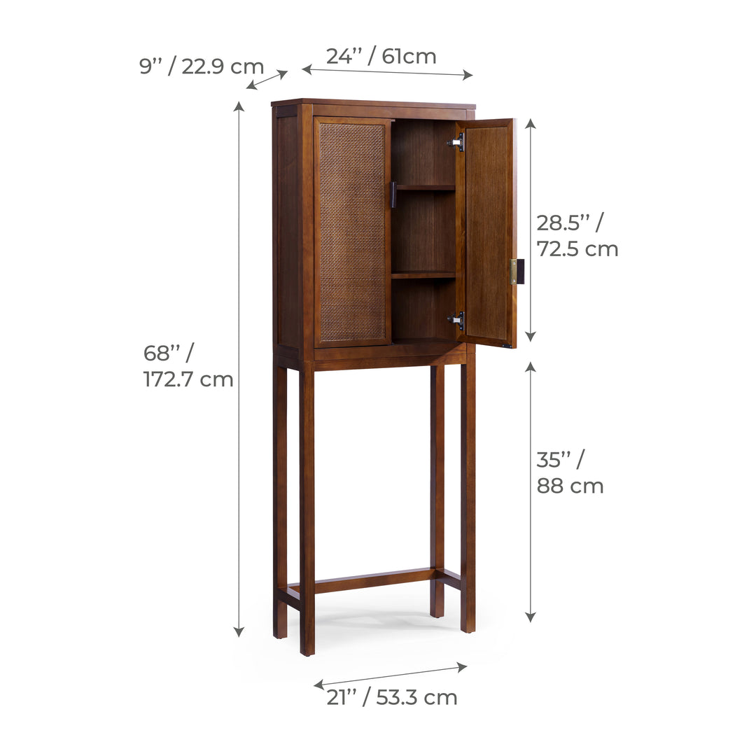 Hatteras 24'' Wide Wood Over the Toilet Cabinet  with 2 Doors by Teamson Home