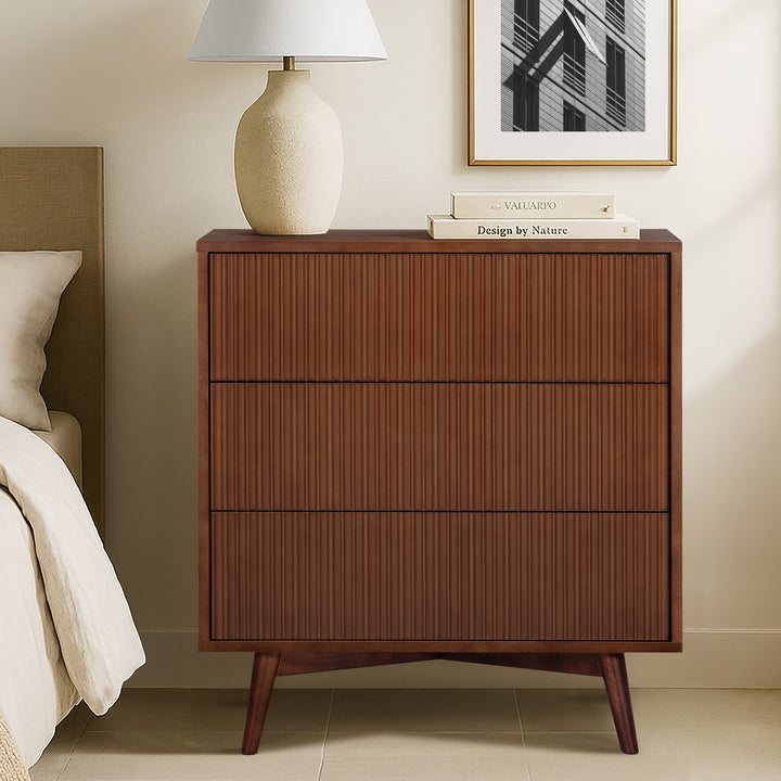 Tremolo 30'' Wide Wooden 3-Drawer Dresser with Fluted Fronts by Teamson Home