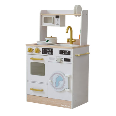 Teamson Kids Little Chef Lake Tahoe Wooden Play Kitchen - Washer & Mini Garden