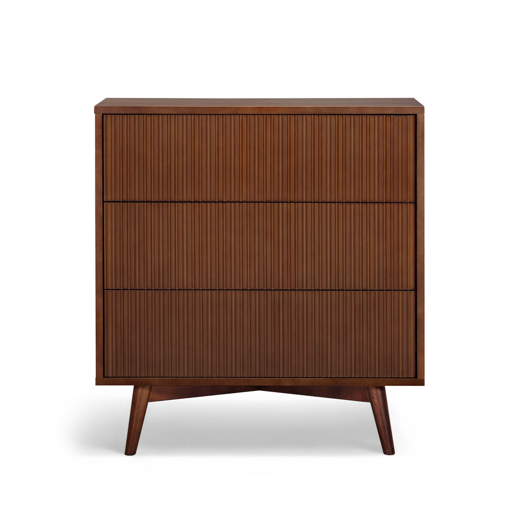 Tremolo 30'' Wide Wooden 3-Drawer Dresser with Fluted Fronts by Teamson Home