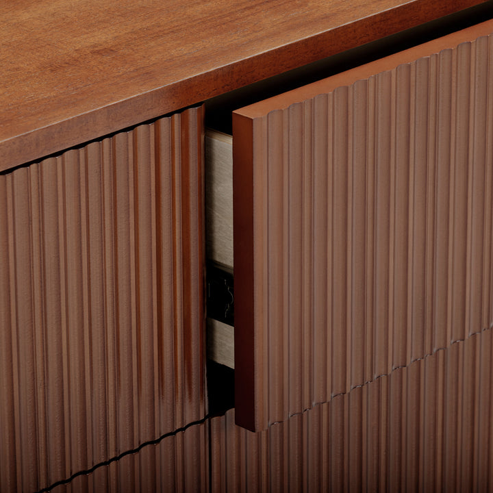 Tremolo 30'' Wide Wooden 6-Drawer Horizontal Dresser with Fluted Fronts by Teamson Home