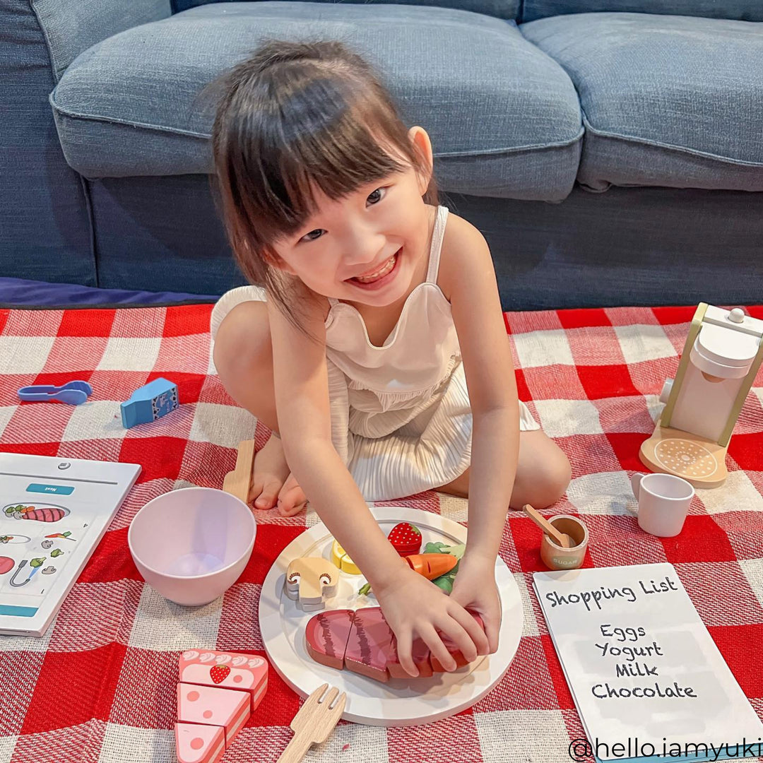 Teamson Kids Little Chef Frankfurt 27 Piece Wooden Play Cooking Set with Recipe Tablet and Ingredients -FINAL SALE