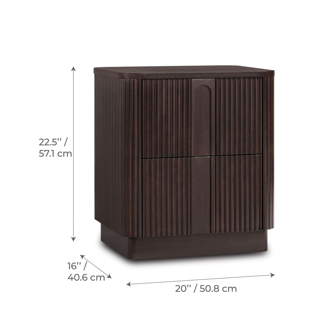 Potomac 20'' W Solid Wood Frame Nightstand with 2 Push to Open Drawers