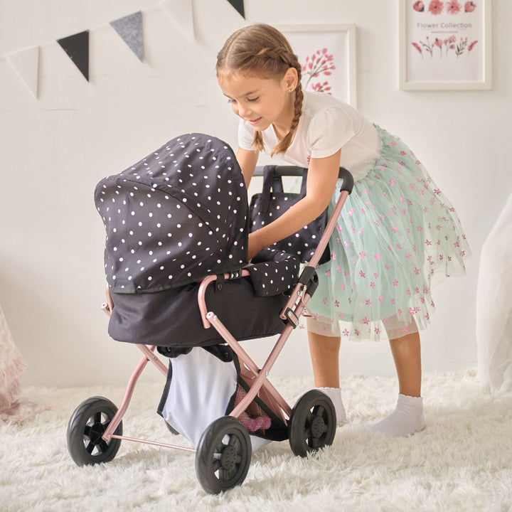 15-18 Inch Baby Doll Stroller, Black - Pin Up Doll Classic Stoller by Olivia's Little World