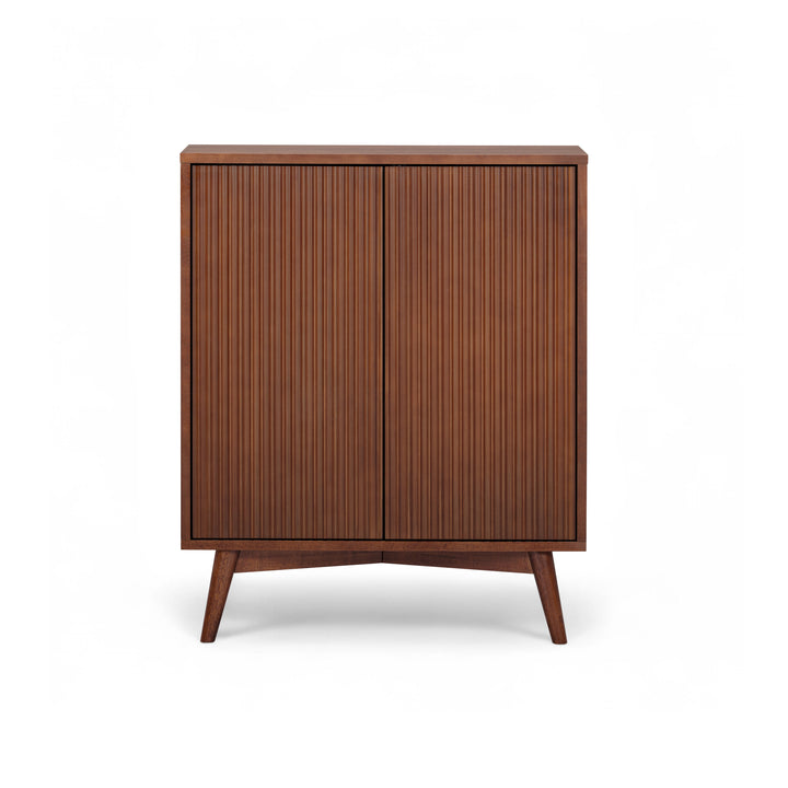 Tremolo 28'' Wide Mixed Woods Accent Cabinet with Fluted Fronts by Teamson Home