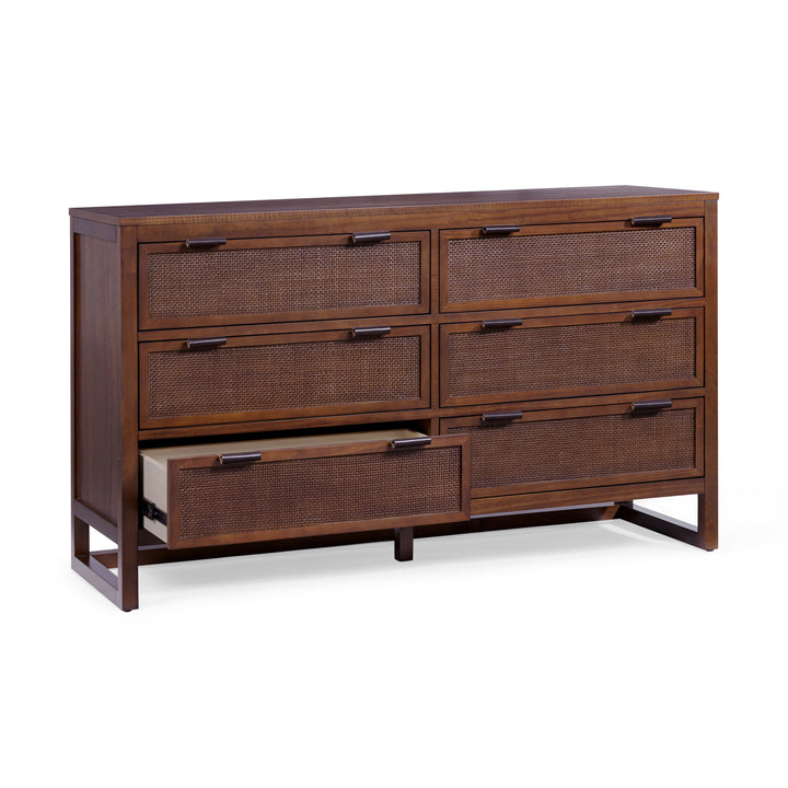 Hatteras 55'' Wide Wood Dresser with 6 Drawers by Teamson Home