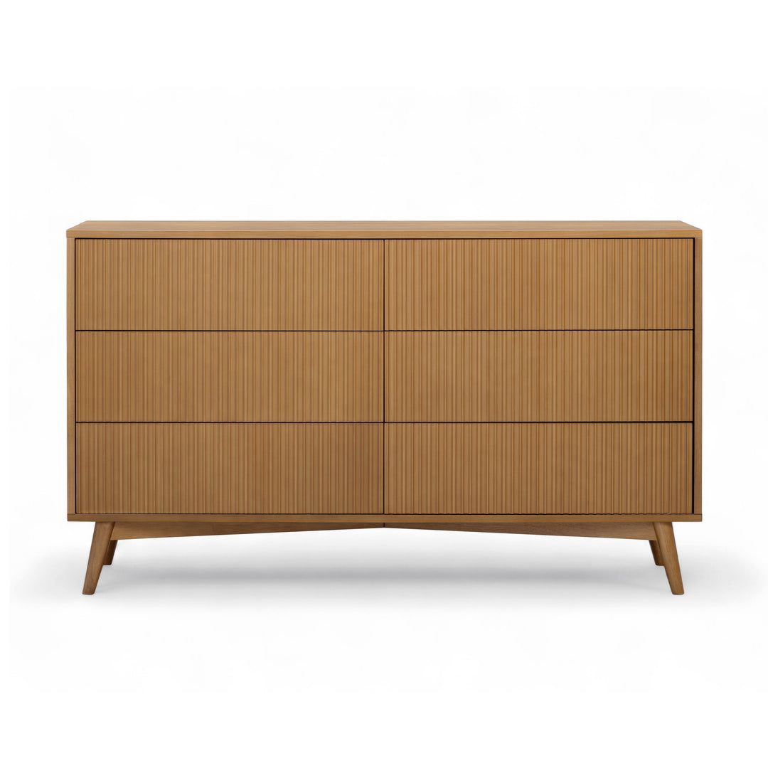 Tremolo 30'' Wide Wooden 6-Drawer Horizontal Dresser with Fluted Fronts by Teamson Home