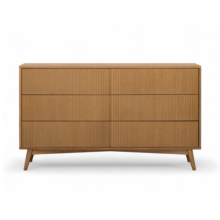 Tremolo 30'' Wide Wooden 6-Drawer Horizontal Dresser with Fluted Fronts by Teamson Home