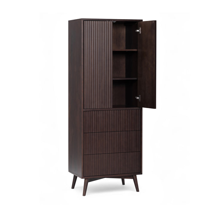 Tremolo 24'' Wide Wooden Linen Cabinet with 2 Doors & 3 Drawers by Teamson Home