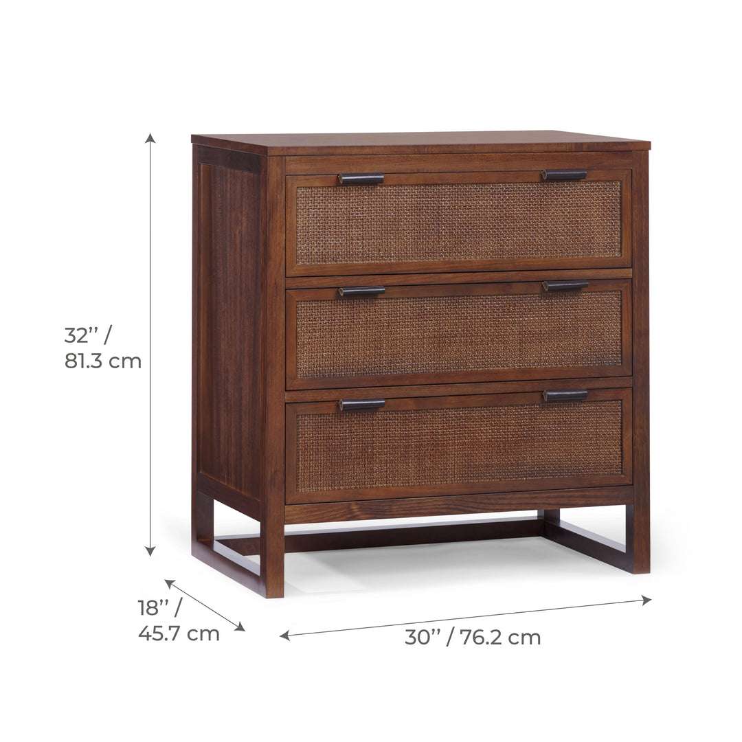 Hatteras 30'' Wide Wood Dresser with 3 Drawers by Teamson Home
