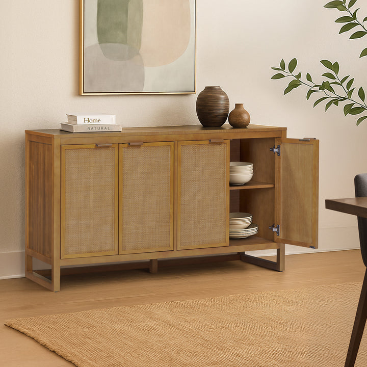 Hatteras 55'' Wide Wood Sideboard Cabinet with 4 Doors by Teamson Home