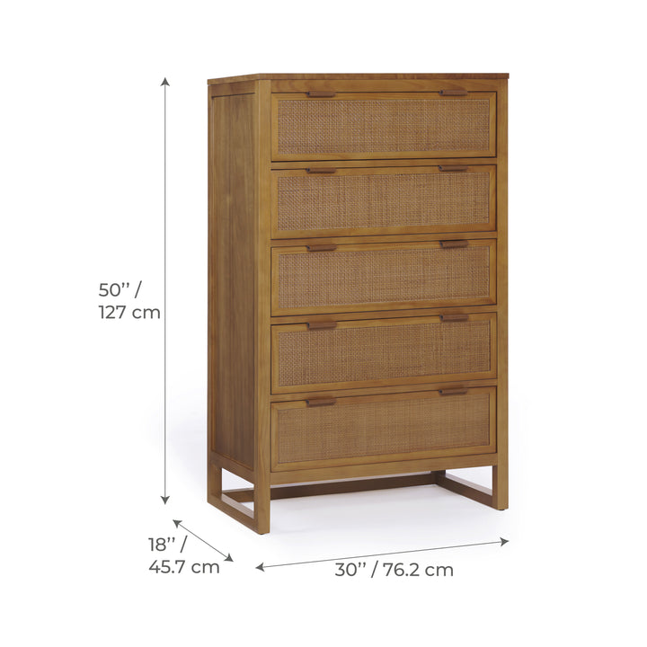 Hatteras 30'' Wide Wood Dresser with 5 Drawers by Teamson Home