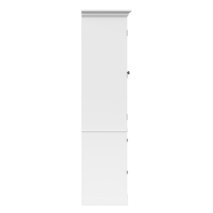 Teamson Home St. James Two-Door, Two Drawer Linen Tower, White