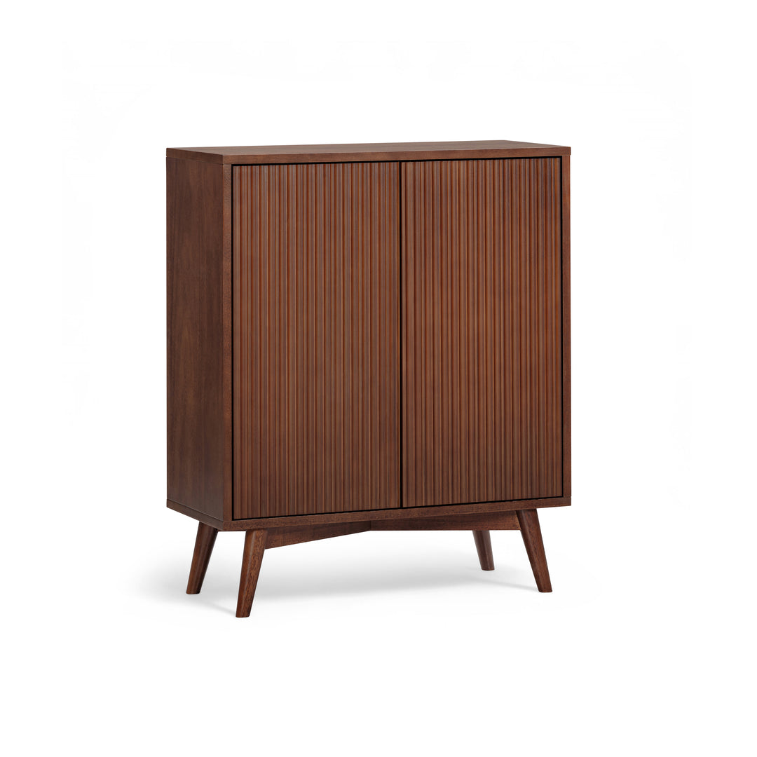 Tremolo 28'' Wide Mixed Woods Accent Cabinet with Fluted Fronts by Teamson Home