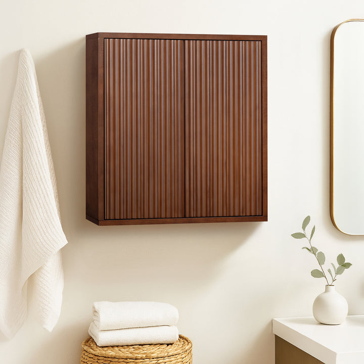 Tremolo 22'' Wide Wooden 2-Door Wall Cabinet with Fluted Fronts by Teamson Home