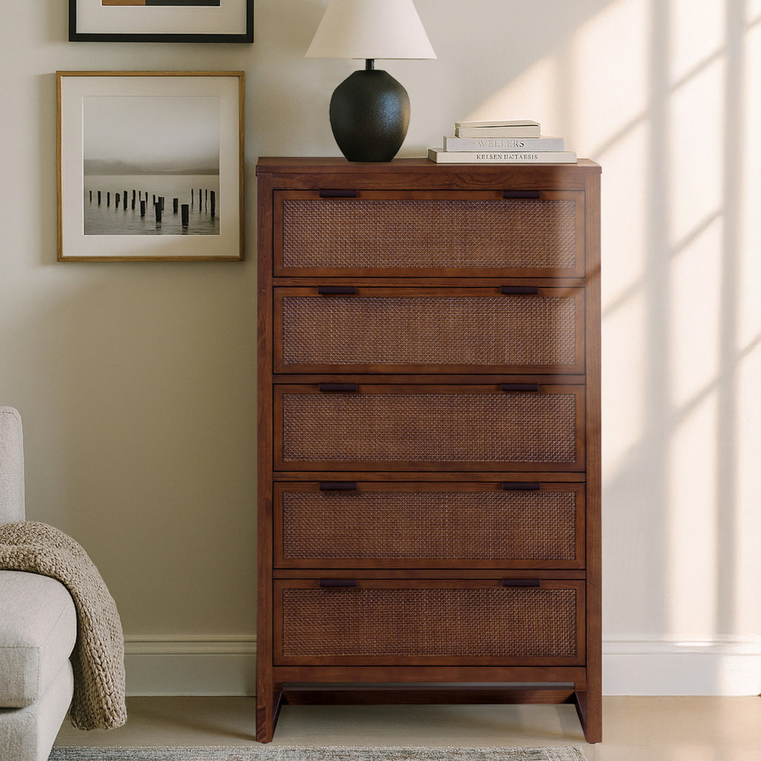 Hatteras 30'' Wide Wood Dresser with 5 Drawers by Teamson Home
