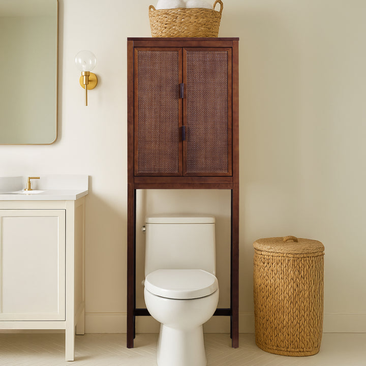 Hatteras 24'' Wide Wood Over the Toilet Cabinet  with 2 Doors by Teamson Home