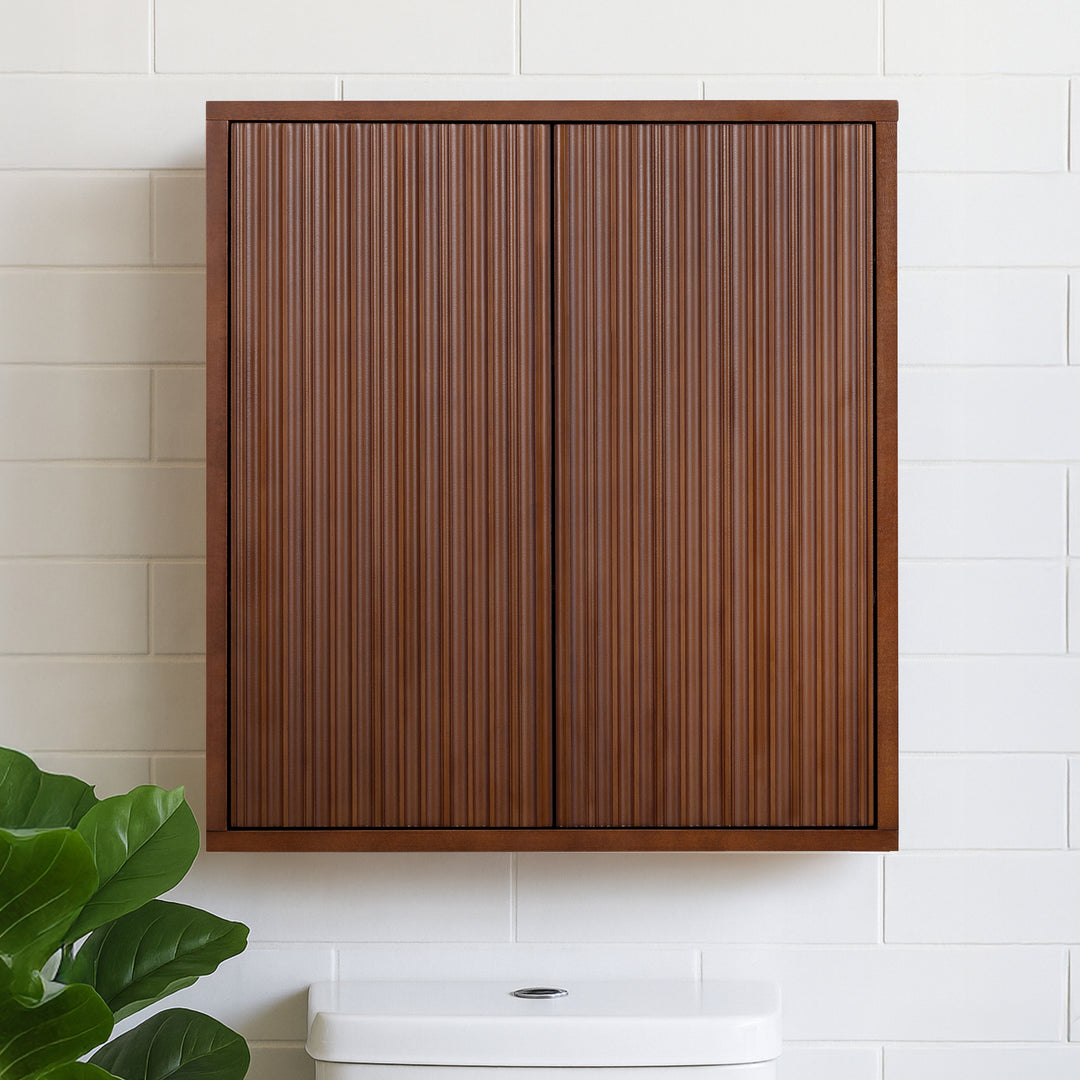 Tremolo 22'' Wide Wooden 2-Door Wall Cabinet with Fluted Fronts by Teamson Home