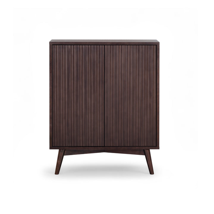 Tremolo 28'' Wide Mixed Woods Accent Cabinet with Fluted Fronts by Teamson Home