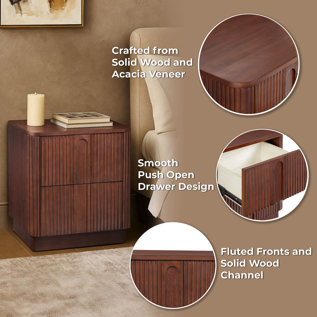 Potomac 20'' W Solid Wood Frame Nightstand with 2 Push to Open Drawers