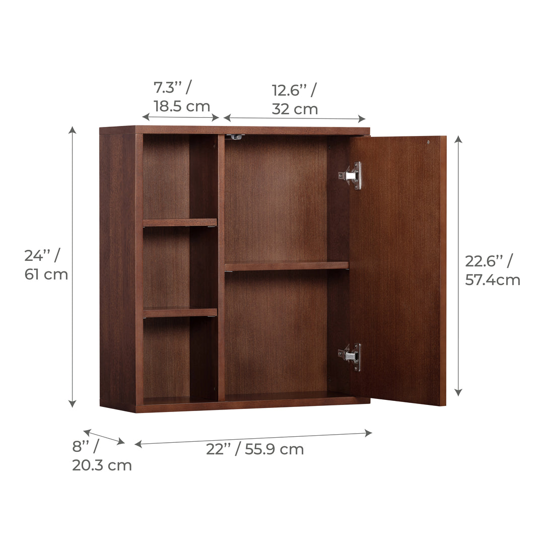 Tremolo 22'' Wide Wooden 1-Door Wall Cabinet with Open Storage by Teamson Home