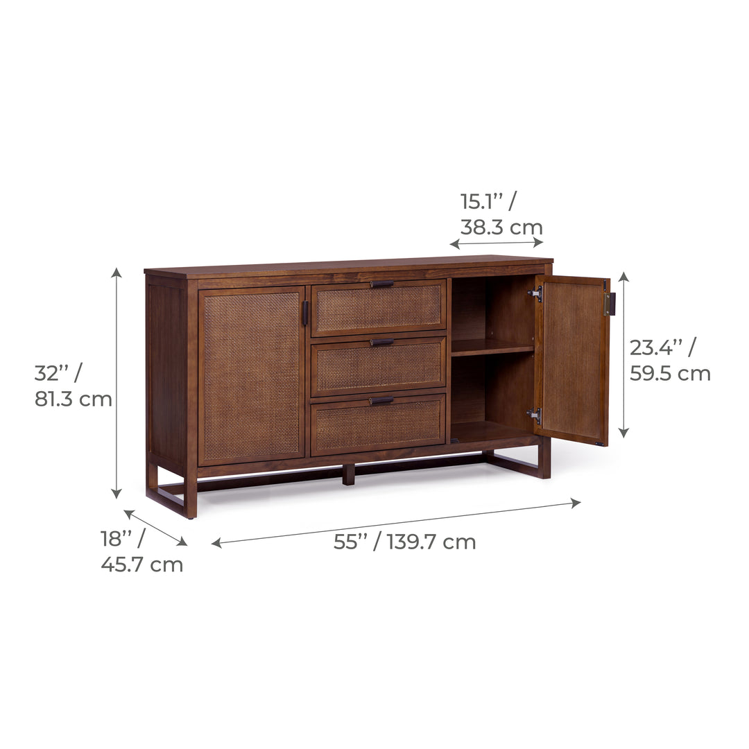 Hatteras 55'' Wide Sideboard Cabinet with Dual & Ample Storage by Teamson Home