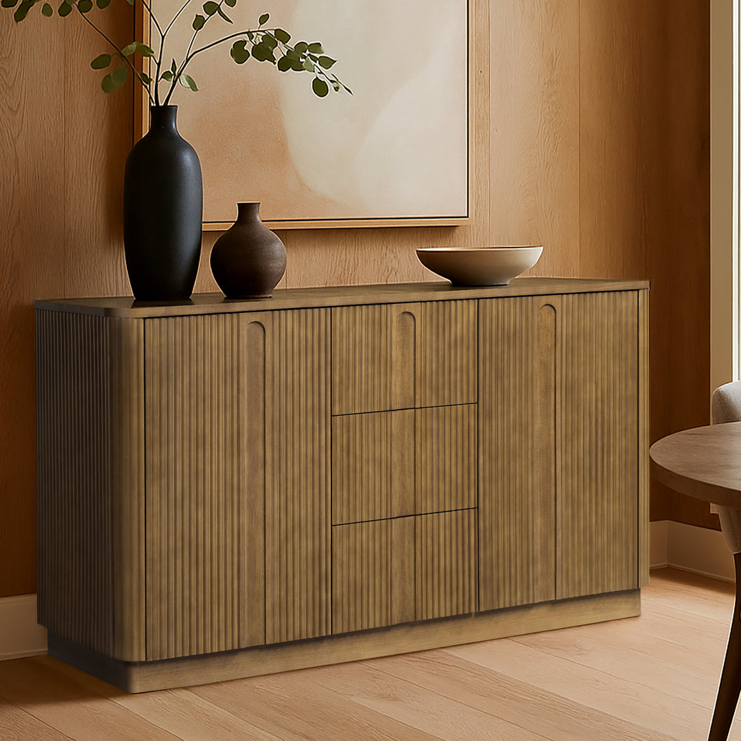 Potomac 55'' W Solid Wood Frame Sideboard with 3 Drawers and 2 Doors