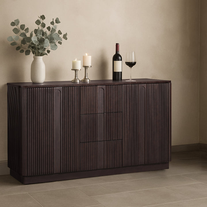 Potomac 55'' W Solid Wood Frame Sideboard with 3 Drawers and 2 Doors