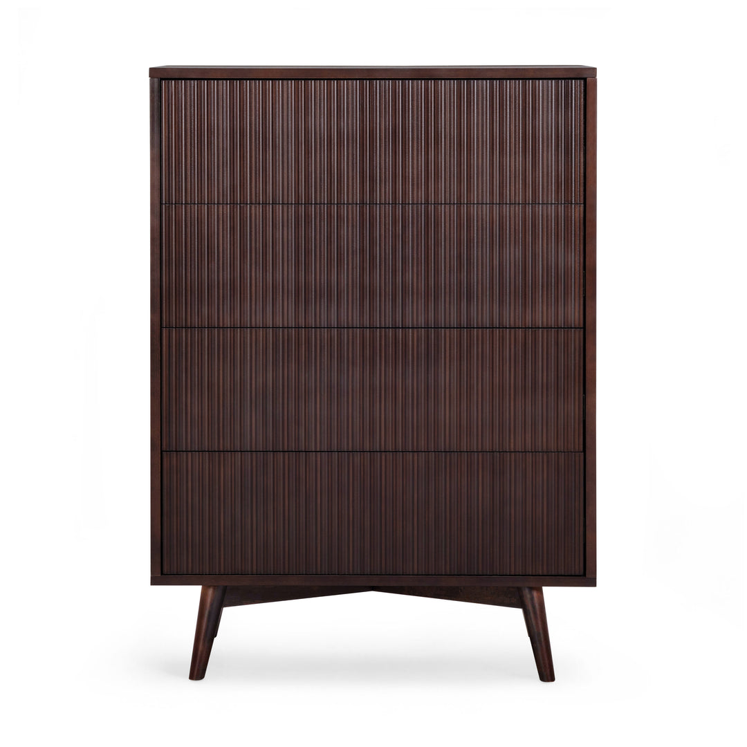 Tremolo 30'' Wide Wooden 4-Drawer Dresser with Fluted Fronts by Teamson Home