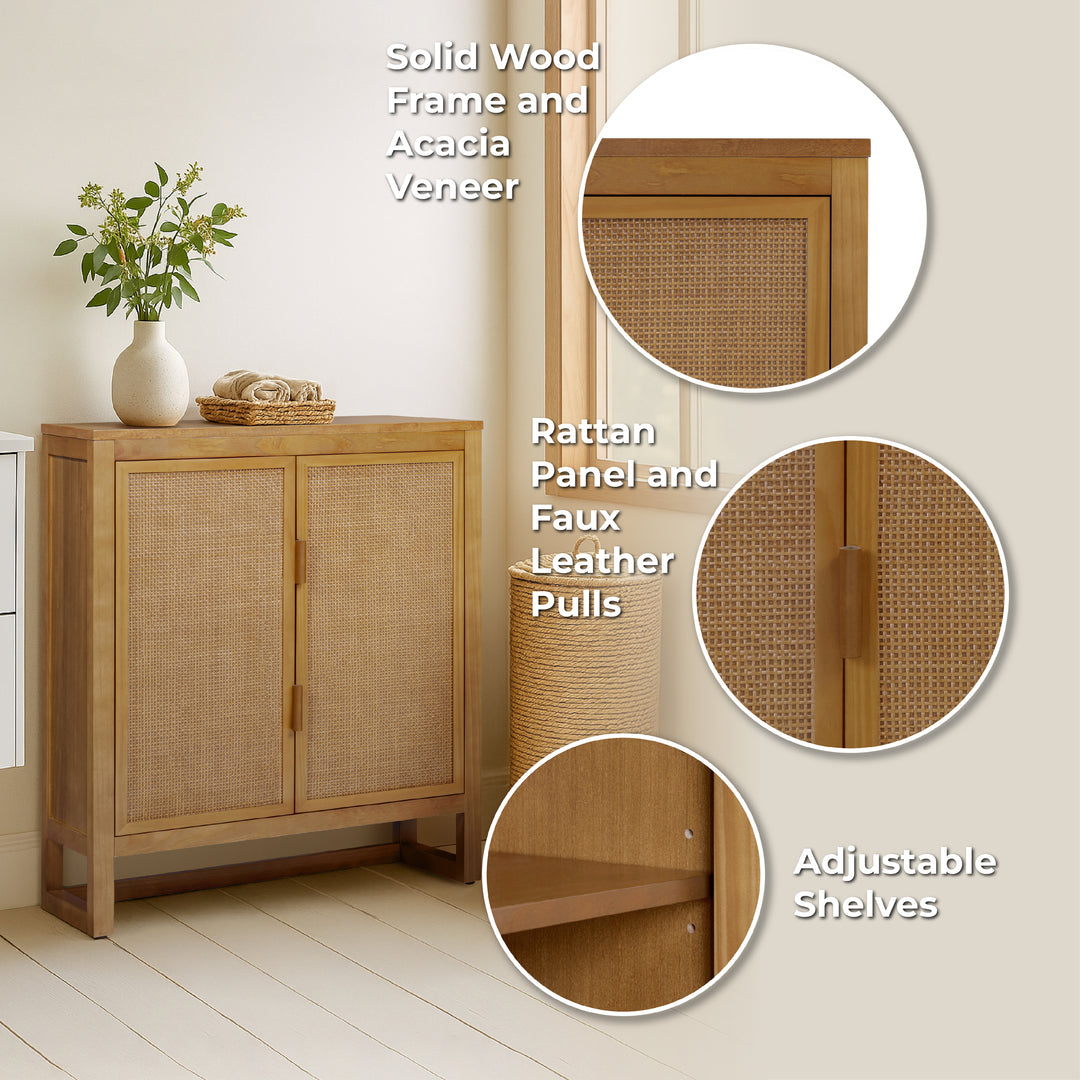 Hatteras 28'' Wide Wood Accent Cabinet with 2 Doors and Adjustable Shelves by Teamson Home