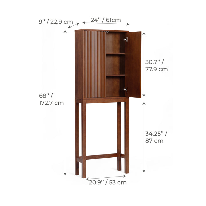 Tremolo 24'' Wide Wooden Over the Toilet Cabinet with Fluted Fronts by Teamson Home