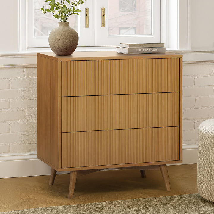 Tremolo 30'' Wide Wooden 3-Drawer Dresser with Fluted Fronts by Teamson Home