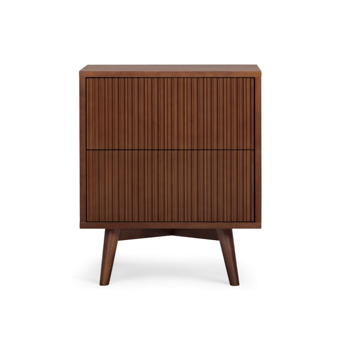 Tremolo 20'' Wide Wooden 2-Drawer Nightstand with Fluted Fronts by Teamson Home