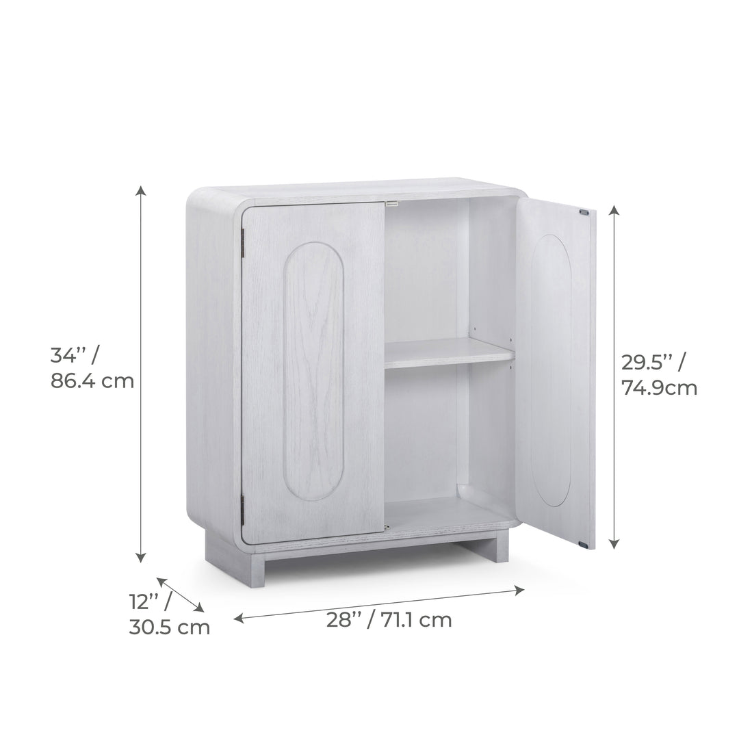 Tenley 28'' W Oak Veneer Accent Cabinet with Recessed Handle & Adjustable Shelf by Teamson Home